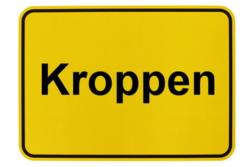 Illustration eines Ortsschildes der Gemeinde Kroppen in Brandenburg
