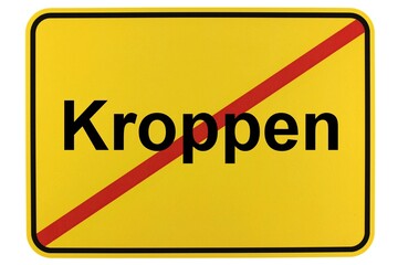 Illustration eines Ortsschildes der Gemeinde Kroppen in Brandenburg