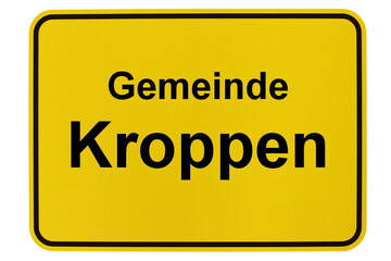 Illustration eines Ortsschildes der Gemeinde Kroppen in Brandenburg
