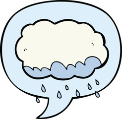 cartoon rain cloud with speech bubble