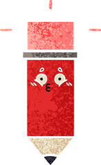 retro illustration style cartoon of a pencil