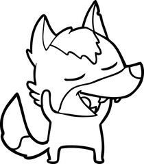 cartoon wolf laughing