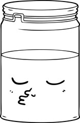 cartoon glass jar