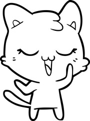 happy cartoon cat