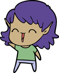 cartoon elf girl