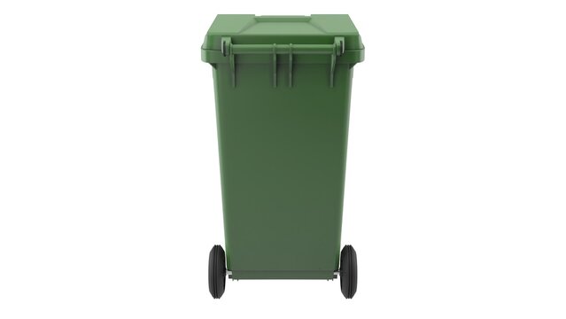 green garbage can