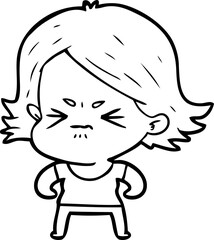cartoon angry girl