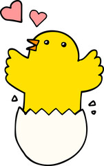 cute hatching chick cartoon