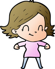 cartoon friendly girl