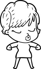 Fototapeta premium cartoon woman with eyes shut