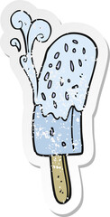 retro distressed sticker of a cartoon ice lolly