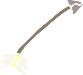 cartoon doodle flying arrow