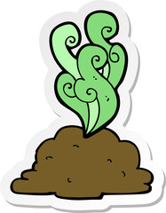 sticker of a cartoon smelly poop