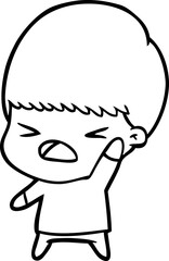 cartoon stressed man