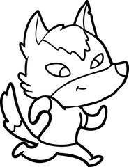 friendly cartoon wolf