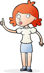 cartoon woman with idea