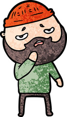 cartoon worried man with beard