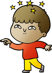 cartoon amazed boy