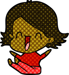 cartoon laughing woman