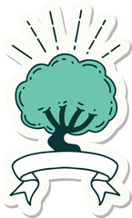 sticker of a tattoo style tree
