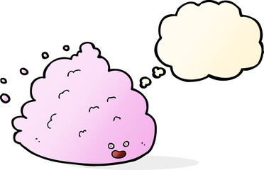 cartoon cloud character with thought bubble
