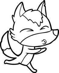 cartoon wolf whistling