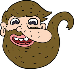 bearded cartoon doodle man