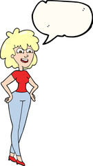 freehand drawn speech bubble cartoon surprised woman