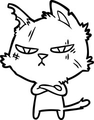 tough cartoon cat