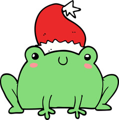 cute cartoon christmas frog