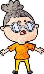 cartoon annoyed woman