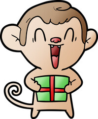 cartoon laughing monkey