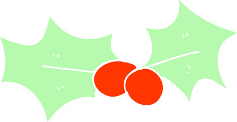 cartoon doodle holly leaf