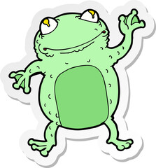 sticker of a cartoon frog
