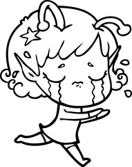 cartoon crying alien girl