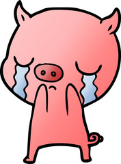 cartoon pig crying