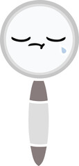 flat color retro cartoon of a magnifying glass