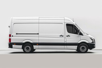 A spacious cargo van seen from the side, against a white background. Generative AI