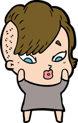 cartoon surprised girl