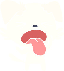 flat color style cartoon disgusted dog