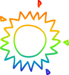 rainbow gradient line drawing of a cartoon sun