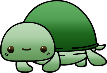 gradient shaded quirky cartoon turtle