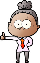 Fototapeta premium cartoon happy old woman