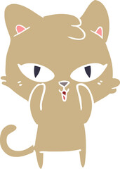 flat color style cartoon cat
