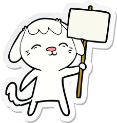 sticker of a happy cartoon dog