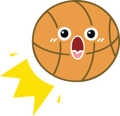 flat color retro cartoon of a basketball