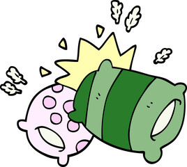 cartoon doodle pillows