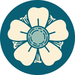 iconic tattoo style image of a flower