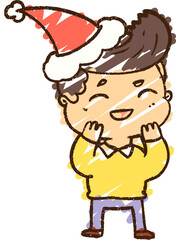 Christmas Man Chalk Drawing