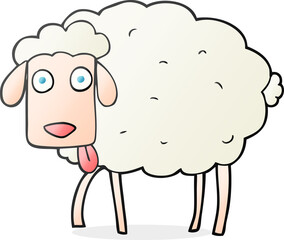 freehand drawn cartoon sheep